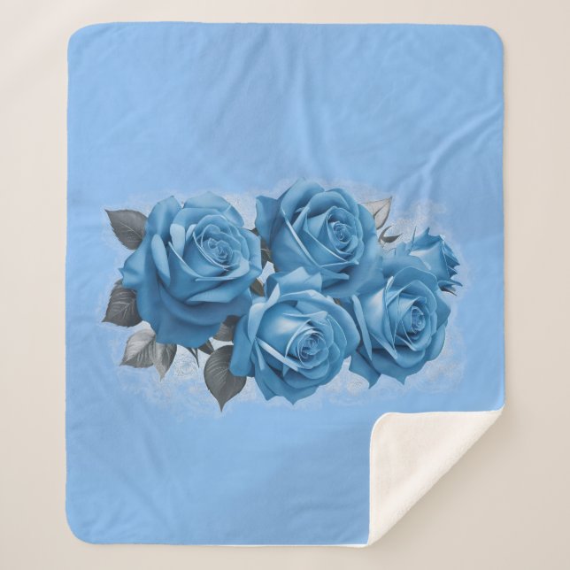 Couverture Sherpa Azure Rose Serenity (Devant)