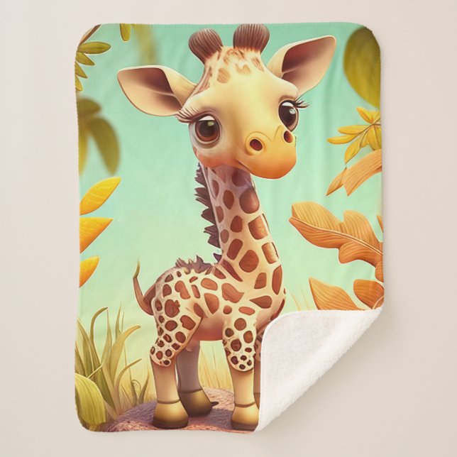 Couverture Sherpa "Baby Giraffe" (Devant)
