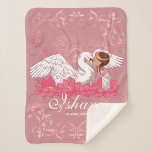 Couverture Sherpa Baby Girl Saraswati with her White Swan