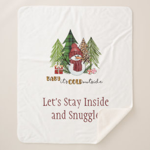 Couverture Sherpa Baby It's Cold Outside Christmas Personnalisé