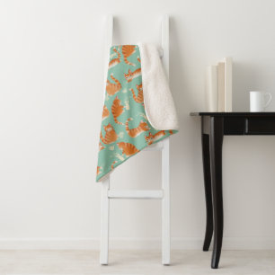 Couverture Sherpa Bad Orange Tabby Chats Frapper Des Choses Sur Moti