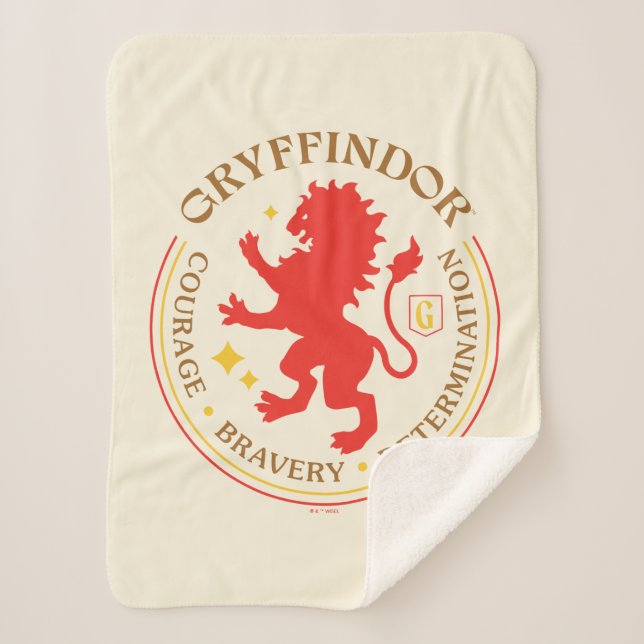 Couverture Sherpa Badge de fierté de la maison GRYFFINDOR™ Lion Roug (Devant)