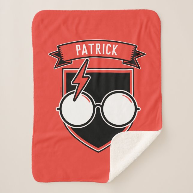 Couverture Sherpa Badge HARRY POTTER™ personnalisé (Devant)