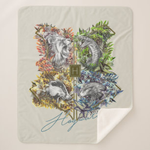 Couverture Sherpa Badge HOGWARTS™ Floral Graphic