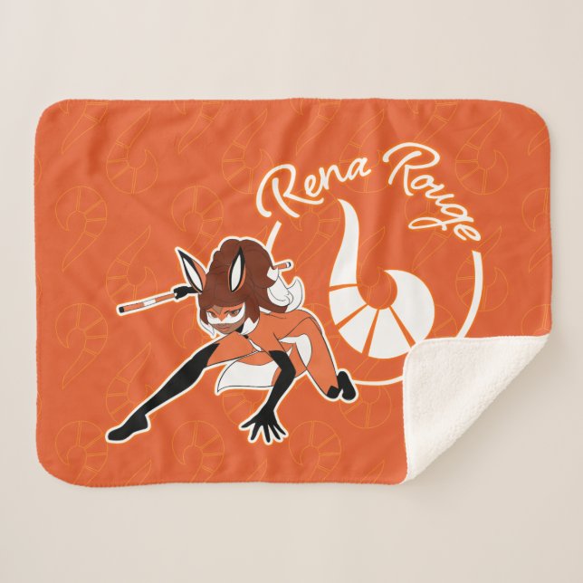 Couverture Sherpa Badge Rena Rouge (Devant (Horizontal))