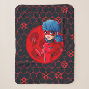 Couverture Sherpa Badge rouge Ladybug