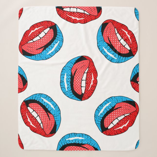 Couverture Sherpa Badges de patchs de dessin : Retro Pop (Devant)