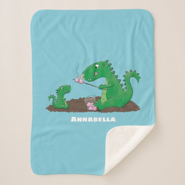 Couverture Sherpa Baguettes mignonnes grillant des marshmallows dess (Devant)