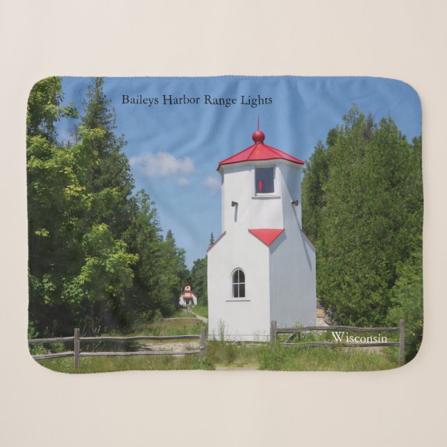 Couverture sherpa Baileys Harbor Range Lights (Devant (Horizontal))