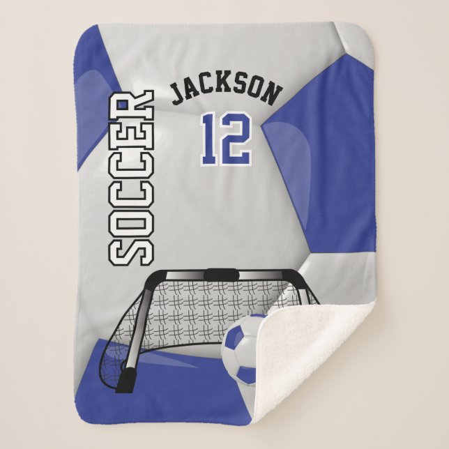 Couverture Sherpa Bal de soccer noir et blanc avec DO-IT-YOURSELF te (Devant)