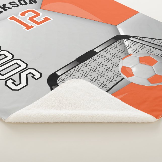Couverture Sherpa Balle de football orange et blanc avec DO-IT-YOURS (3/4)