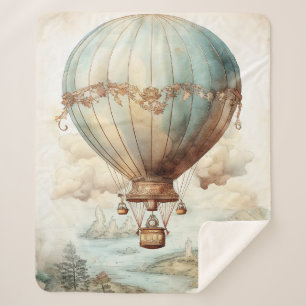 Couverture Sherpa Ballon à air chaud Steampunk vintage (2)