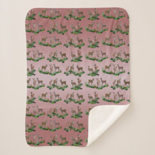 Couverture Sherpa Bambi Meadow (Mélange Rose Pouss