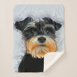 Couverture Sherpa Banc Décor | AMOUREUX DES CHIENS | Cute Schnauzer