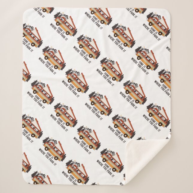 Couverture Sherpa Bande-annonce RV Tent "Home is Where You Park It" (Devant)