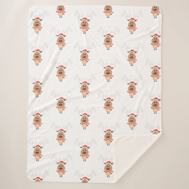 Couverture Sherpa Bande dessinée mignonne de renne (Devant)