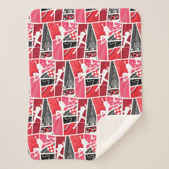 Couverture Sherpa Bande dessinée Miraculaire Ladybug Paris Motif (Devant)