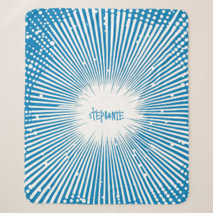 Couverture Sherpa Bande dessinée Pop Art Explosion - Bleu et Blanc