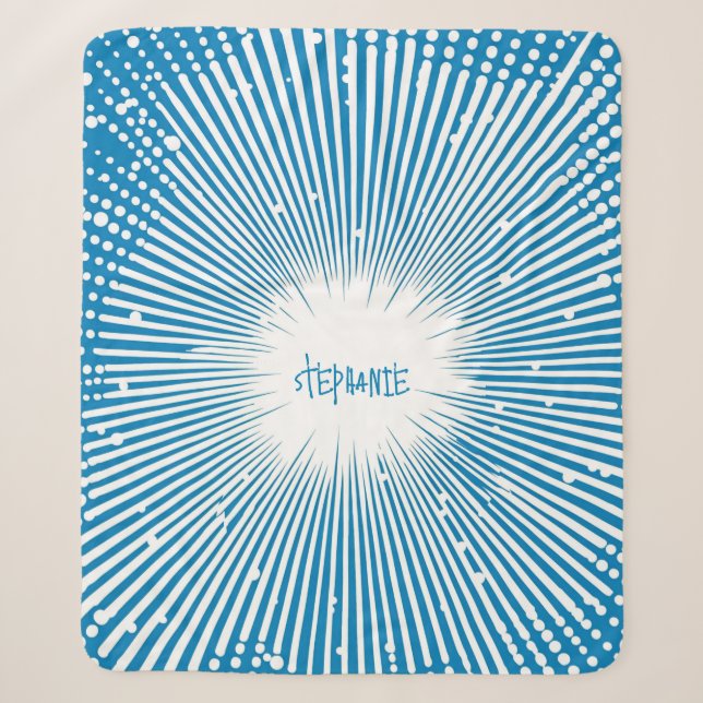 Couverture Sherpa Bande dessinée Pop Art Explosion - Bleu et Blanc (Devant)