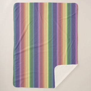 Couverture Sherpa Bandes arc-en-ciel coupées