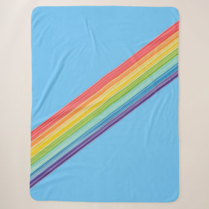 Couverture Sherpa Bandes arc-en-ciel diagonales