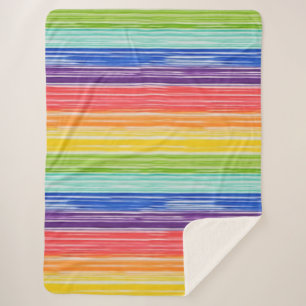 Couverture Sherpa Bandes arc-en-ciel inondées
