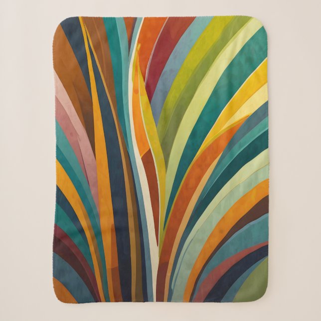 Couverture Sherpa Bandes dansantes en couleur (Devant)