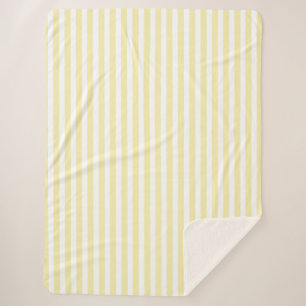 Couverture Sherpa Bandes de bonbons jaunes et blancs