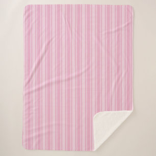 Couverture Sherpa Bandes de bonbons rose pâle