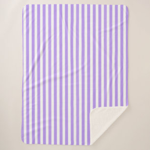 Couverture Sherpa Bandes de bonbons violettes et blanches