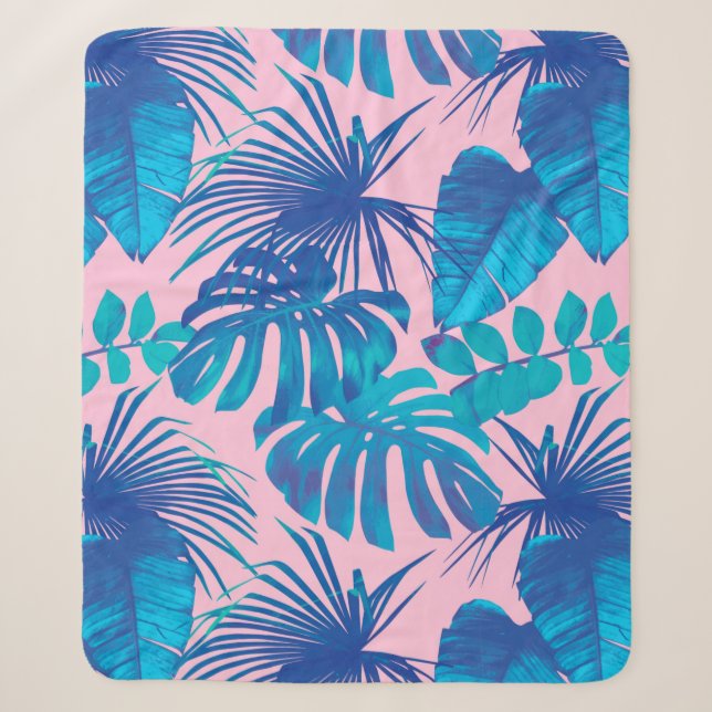 Couverture Sherpa Bandes de papier numérique tropicale étoiles (Devant)