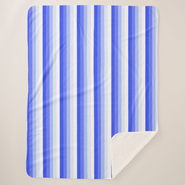 Couverture Sherpa Bandes d'ombre bleu royal (Devant)