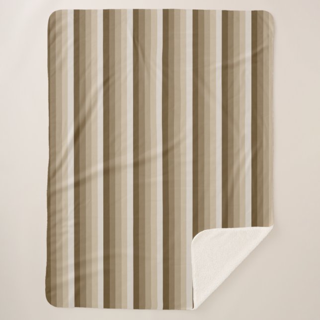 Couverture Sherpa Bandes d'ombre Brown (Devant)