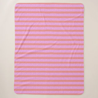 Couverture Sherpa Bandes géométriques roses