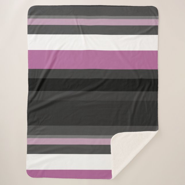 Couverture Sherpa Bandes noires, grises et blanches (Devant)