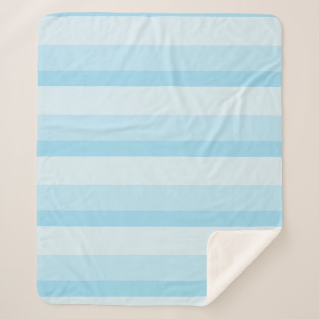 Couverture Sherpa Bandes ombres dans les tons bleu turquoise (Devant)