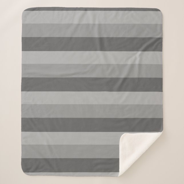 Couverture Sherpa Bandes ombres dans les tons gris (Devant)