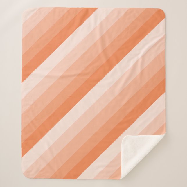 Couverture Sherpa Bandes ombres dans les tons oranges (Devant)