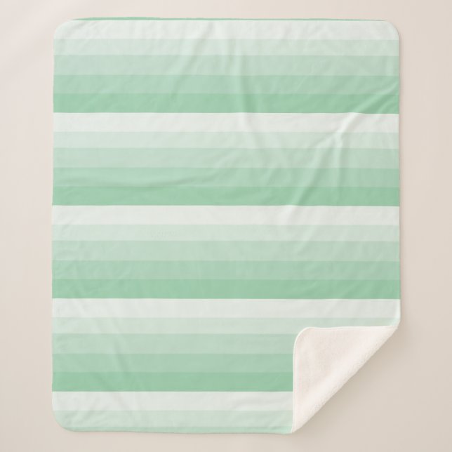 Couverture Sherpa Bandes ombres dans les tons vert jade (Devant)