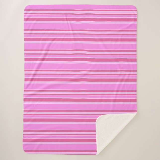 Couverture Sherpa Bandes roses (Devant)