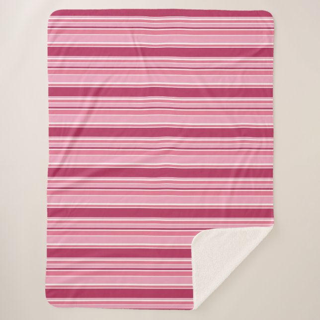 Couverture Sherpa Bandes roses (Devant)