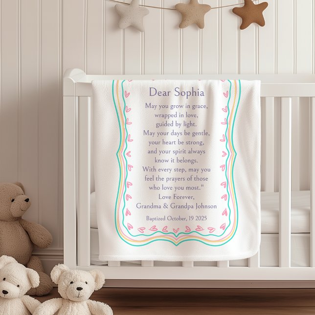 Couverture Sherpa Baptism Gift Prayer Grandparents Blanket Sherpa  (Créateur téléchargé)