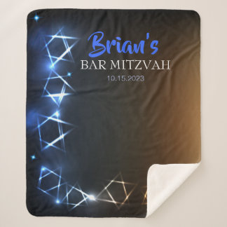 Couverture Sherpa Bar Mitzvah Blue Photo Boot Party Backdrop Black