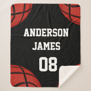 Couverture Sherpa Basket-ball Personnalisé avec le nom et le numéro