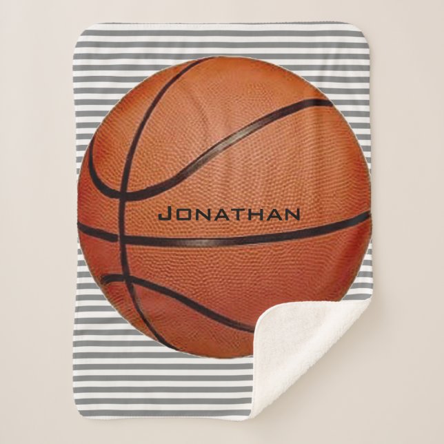 Couverture Sherpa Basket-ball sur bandes Design Sherpa Blanket (Devant)