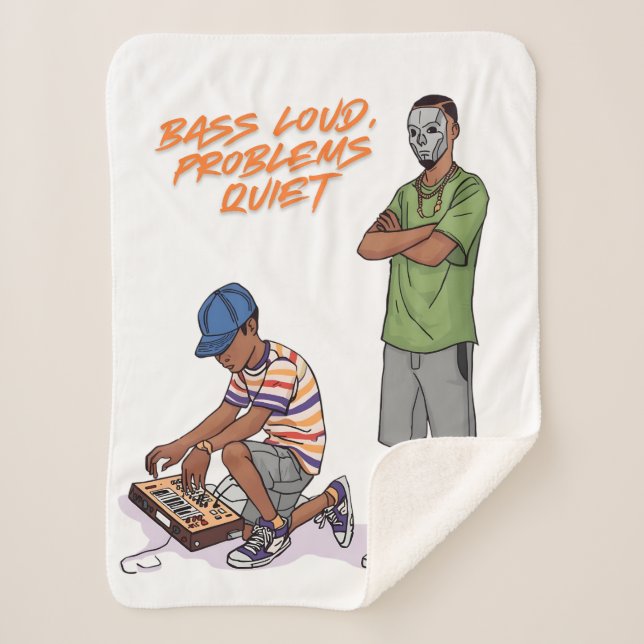 Couverture Sherpa Bass Loud, Problems Quiet Music Art Blanket (Devant)