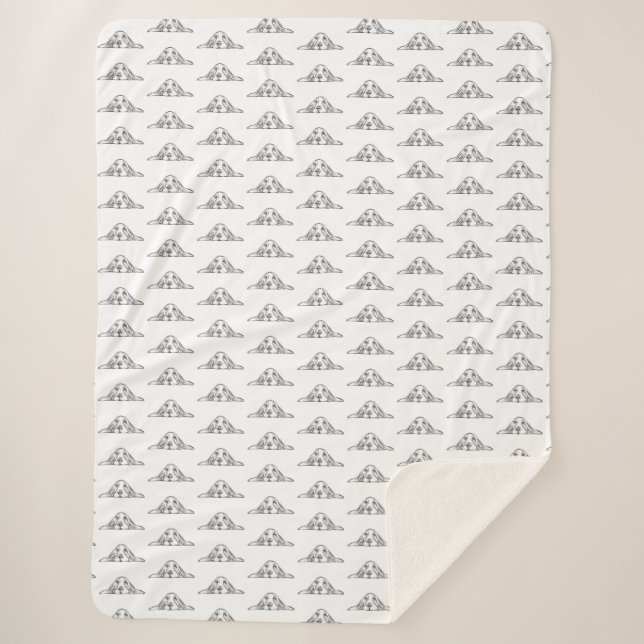 Couverture Sherpa basset blanc (Devant)