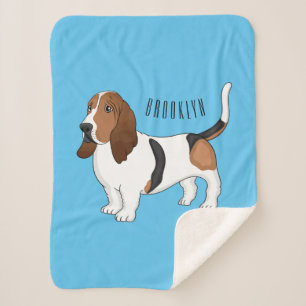 Couverture Sherpa Basset hound dessin de chien