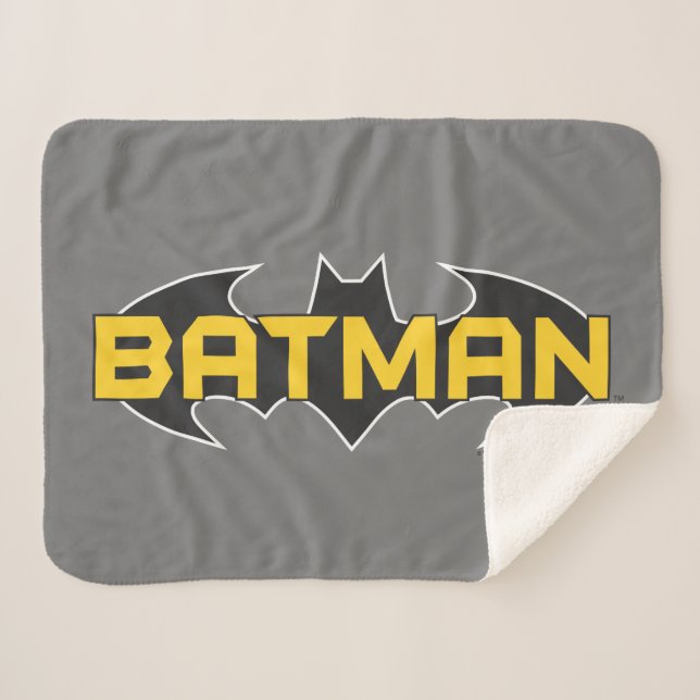 Couverture Sherpa Batman Symbol | Name Yellow & Black Logo (Devant (Horizontal))