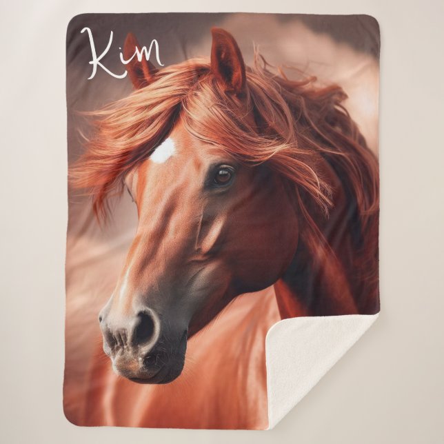 Couverture Sherpa Beau cheval Brown Morgan Thoroughbred (Devant)